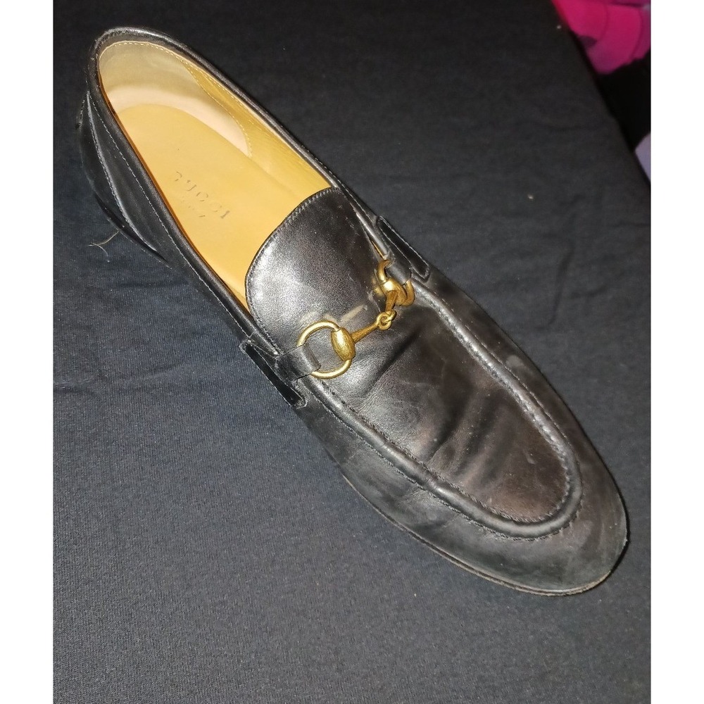 Gucci Authentic Black Genuine Leather Jordaan Women's Loafer LEFT SHOE ONLY, 8.5